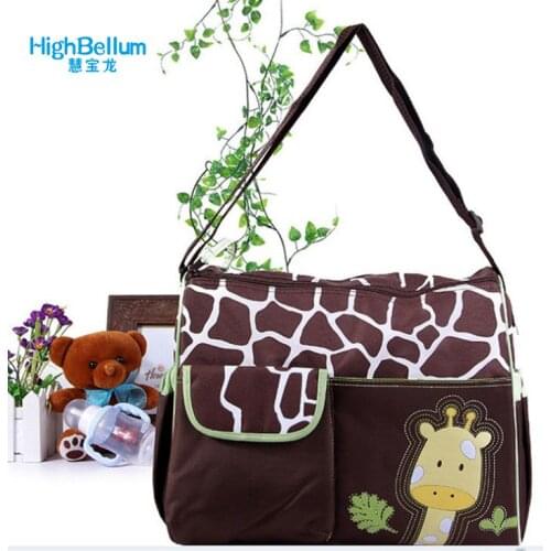 Mummy Bag Diagonal Shoulder Large Capacity Baby Diaper Nappy Changing Bag Giraffe Style Baby Travel Nappy Bag Diaper Backpack