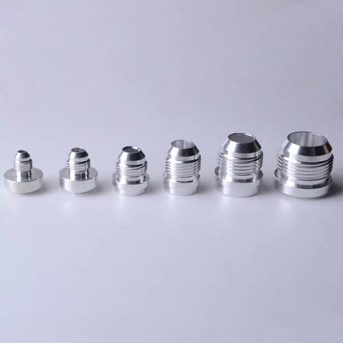 Top Quality Aluminum AN4 6 8 10 12 16-AN Straight Male Weld Fitting Adapter Weld Bung Nitrous Hose Fitting Silver