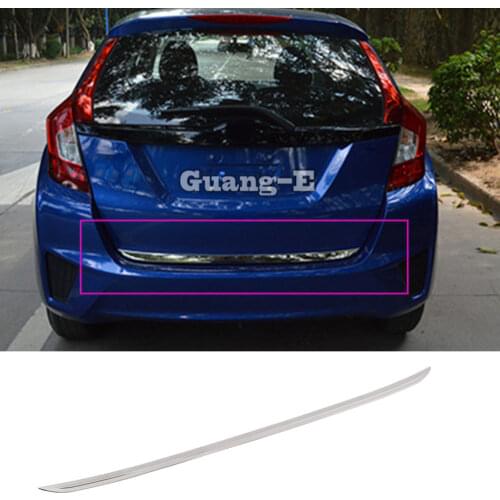 High Quality For Honda FIT JAZZ 2014 2015 2016 Car Stick Styling Stainless Steel Rear Door Tailgate Frame Plate Trim Lamp 1pcs