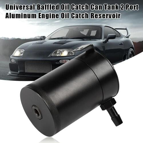 Baffled Oil Catch Can Reservoir 2 Port Billet Aluminum Oil Filter Separation Practical Durable and Portable Catch Tank Universal