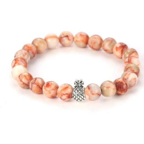 2019 16 Style Natural Tiger Eye Stone Beads Bracelet Bangles Retro Metal Pineapple Jewelry for Men Women Fashion Bracelet