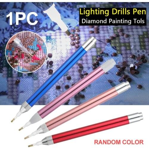1PC Point Drill Pen Lighting Multi-colors Diamond Pens 15.5cm For 5D Square Round Diamond Painting Tool Cross Stitch Accessories