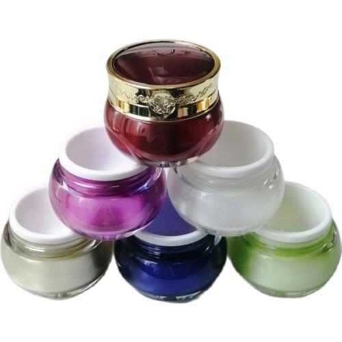 15G High Quality Acrylic Cosmetic Jar Cosmetic Packaging Bottle Cream Sample Jar Round Empty Refillable Container 30pcs/Lot