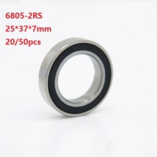 20/50pcs 6805RS 6805-2RS 6805 2RS 25×37×7mm Thin Wall Deep Groove Ball bearing Double rubber cover 25*37*7mm