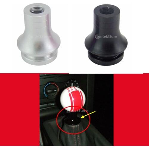 2x Aluminum Knob Boot Retainer / Adapter For Manual Gear M12X1.25 Black