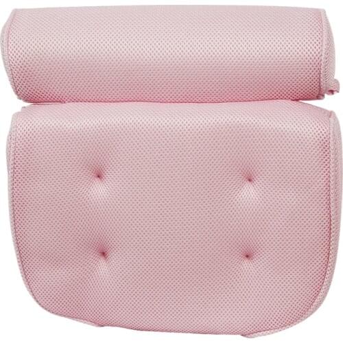 3D Mesh Spa Bath Pillow Bathtub Neck and Back Rest Support Pillow with Suction