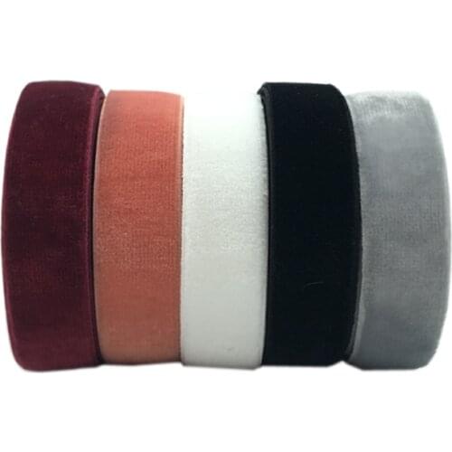 5Y 15mm Wine Red White Elastic Velvet Ribbon Wedding Party Decoration Handmade Ribbon Gift Wrapping Bowknot DIY Christmas Ribbon