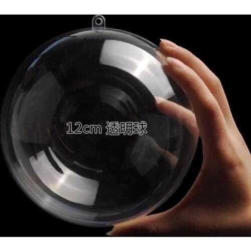 5pcs 12cm Christmas Transparent Plastic Candy Box Bauble Xmas Ball Ornaments Tree Fillable Hanging New Clear Balls Home Decor