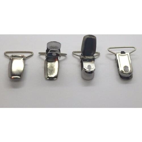 Free Shipping 100 pcs 1 inch Lead Free Metal Suspender Paci Pacifier Clip Holder Ribbon Craft Sewing