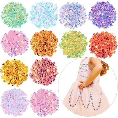 Sequin 28 Color 10mm Cup Five Finger Flower Sequins Paillettes Sewing Wedding Women Dress Jewelry Craft Diy Accessories 10g/lot