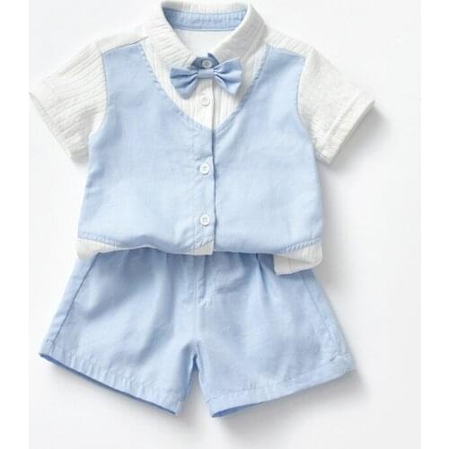 Children Summer Suit Dress Gentleman Male Baby One Full Year Of Life Bodysuits & One-Pieces Rompers Baby Clothes Boy