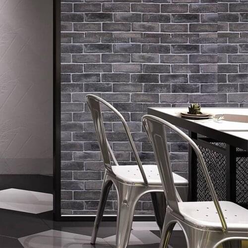 Extra Thick Wall Stickers PVC Self-Adhesive Wallpaper Waterproof Antique Brick Pattern Stickers Wall Renovation Decoration Film