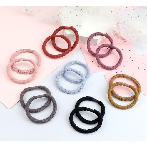 7pcs/set Elastic Hair Bands Solid Color Rubber Band Simple Hair Accessories For Women Girls Fashion Scrunchies Headband Holder