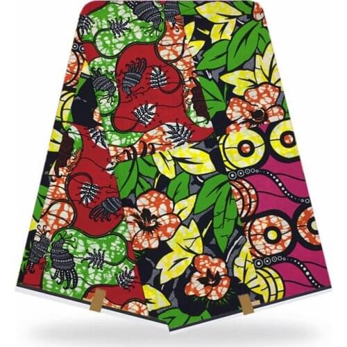 ESEWING 2019 High Quality African Wax Print Fabric 100% Cotton Ankara Sewing Material For Dress Ankara Wax print Fabric 6yards