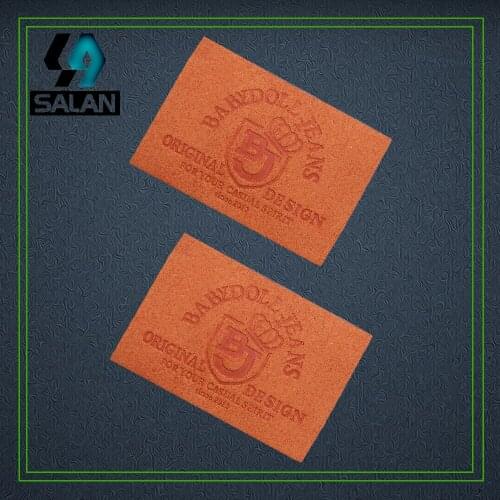 Custom PU Leather Label fot clothing bags customized leather sewing patch for jeans swing tags printed labels for clothes