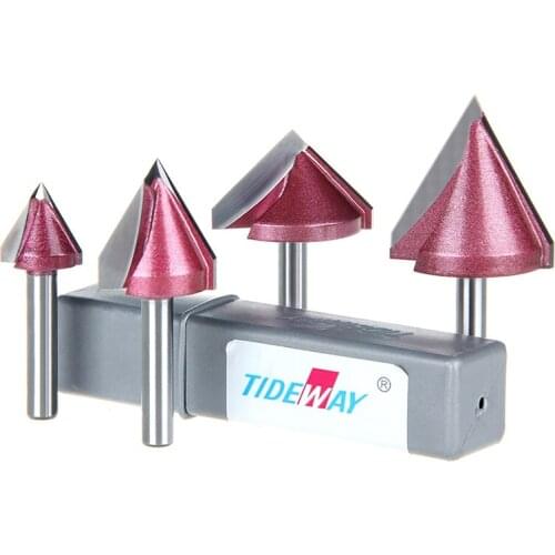 High Quality CNC Engraving 6mmx10mm 3D V Groove Router Bit Bevelling Cutter 60 Degree - Tideway 9307
