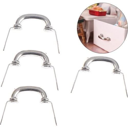 Hot!4pcs Mini Door Knob Knocker Hardware Kit for 1:12 Dollhouse Miniature Furniture