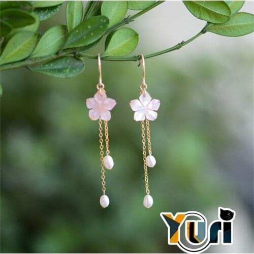 Yuri classical sakura earrings for women grils jewelry earring high quality Hanfu accessories Cos prop daily fashion cos Gift C