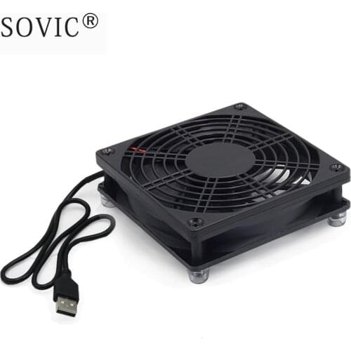 PC Cooler TV Box Wireless Router Cooling Fan Silent Quiet DC 5V USB power 120mm fan 120x120x25mm 12CM W/Screws Protective net