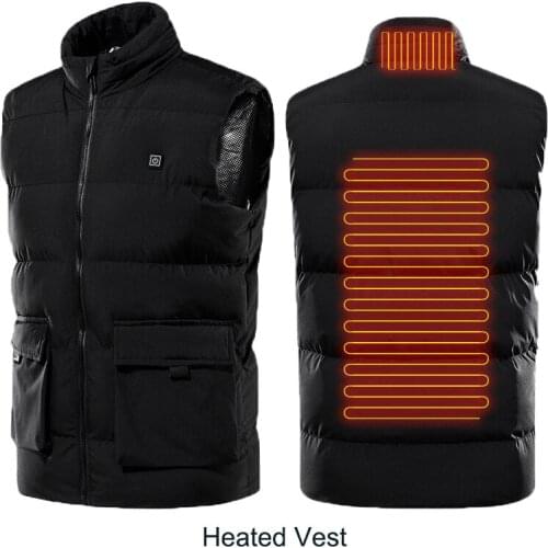 USB Charging Heated Jacket Heated Vest For Teenagers Mens Heating Clothes Control Temperature Outdoor Heated Vest Warm Top