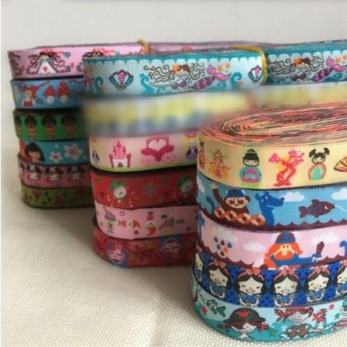New 100% Polyester Cartoon Woven Jacquard Ribbon 5/8 '(16 mmx10yards) For DIY Dog Collar And Hats Home Textile Accessories