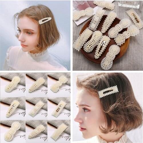 LIMARIO Fashion Pearl Hair Clip for Women Elegant Korean Design Snap Barrette Stick Hairpin Hair Styling Accessories Hair Pins
