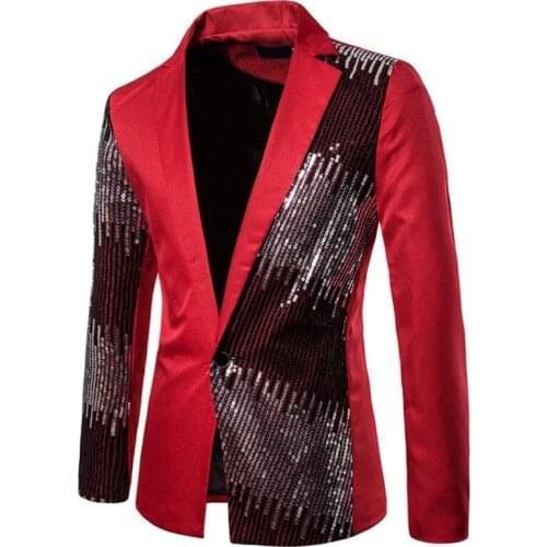 Brand clothing Mens Blazer Splicing Gold Sequin Fashion Coat Wedding Party Hip-hop Suit Fashion Singer Costume Jacket S-3XL