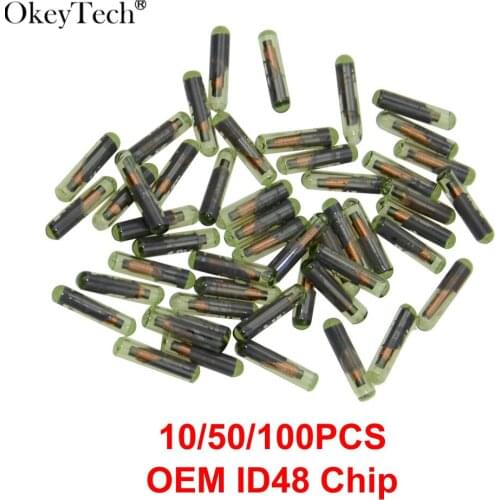 Okeytech 10/50/100PCS OEM Transponder Chip ID48 For VW/Skoda/Seat For Audi For Honda Remote Key Copy Unlock Blank Glass Chip