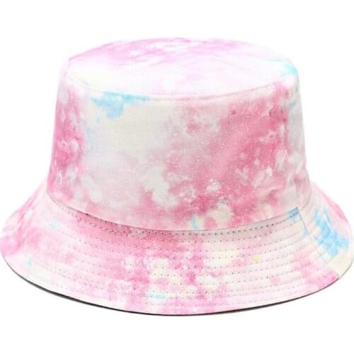 Unisex Rainbow Tie-Dye Graffiti 3D Print Bucket Hat Double-Sided Reversible Harajuku Hip Hop Sunscreen Fisherman Cap
