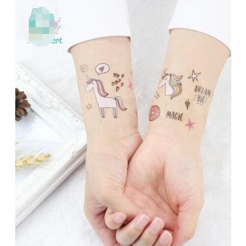 Transfer tattoo kit Fake Tattoo Transfer Tattoos for Kids Stickers Kit Children Unicorn Stickers Child on Face Cute Tatoo Tatoos