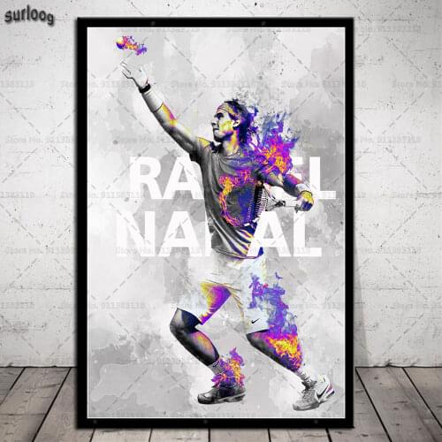 Posters and Prints Rafael Nadal Tennis Player Wall Art Pictures Poster Canvas Painting for Home Decoration