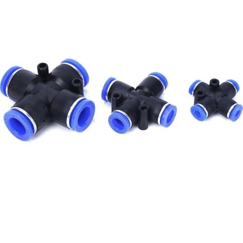 Pneumatic Fittings PZA Connector 4-12mm OD Hose Plastic Push In Quick Connector Air Fitting Plumbing For Air Water Tube Cross