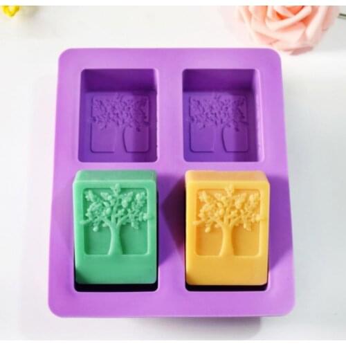 Portable Excellent 4 Grids Dessert Baking Mold Practical Cake Mold Eco-friendly for Bakery