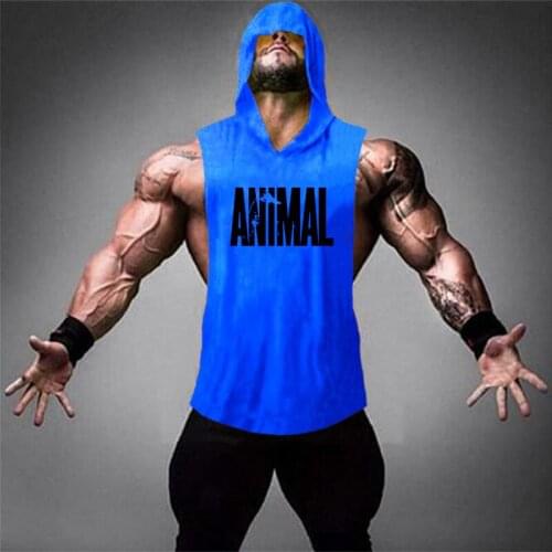 Casual Gyms Clothing Brand Cotton Tank Top Men Vest Bodybuilding Sleeveless Hooded Shirt Singlet Fitness Tops Muscle Guys