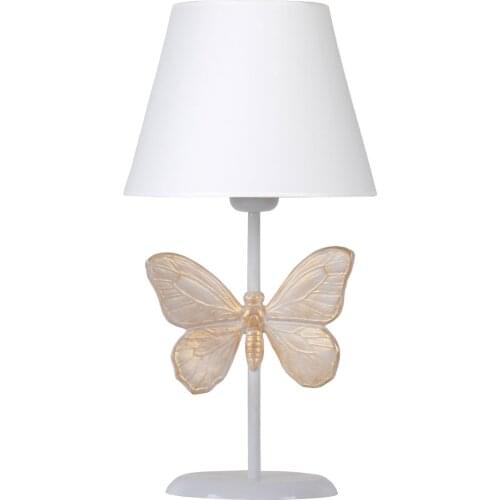 Qdec New Season Gift Fashion Trend Accessories Decorative Pattern Stand White Color Modern Design Table Butterfly Lampshade