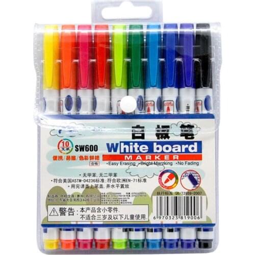10 Colors Erasable Whiteboard Marker Pen Non Toxic Sign Fine Nib Office School U4LD