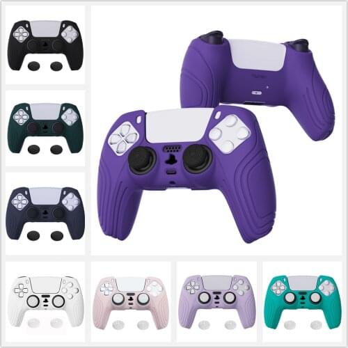 PlayVital Samurai Edition Anti-slip Controller Grip Silicone Skin Protective Case for PS5 Controller with Thumb Stick Caps