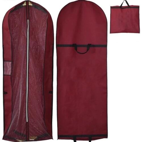 72inch Bridal Gown Garment Bags For Long Wedding Dresses Gusseted Garment Covers Shoe Pockets Storage Bag for Prom Evening Gowns
