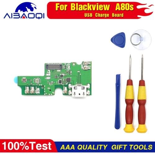USBPlug Charge Board+Microphone Blackview A80S Phone Flex Cables Charging Module Phone Mini USB Port Perfect Parts