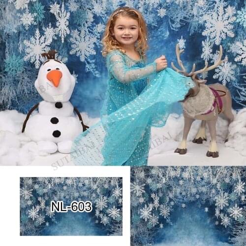 Winter Scene Background Wonderland Snowflake Photography Backdrop Bokeh Glitter Snow Forest Christmas Party Decoration Tree