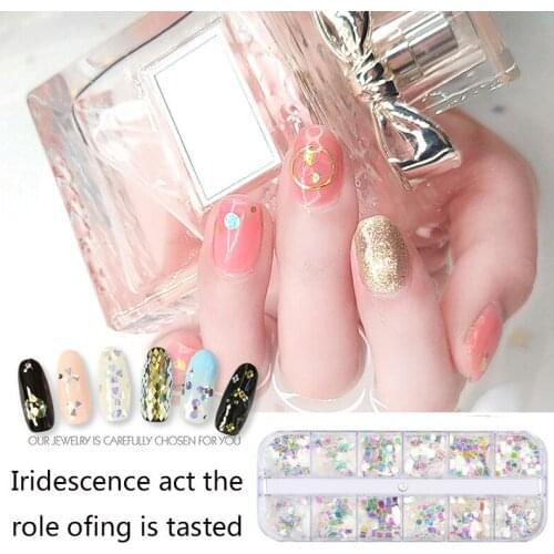 1 Set Mixed Color 3D Ultrathin Sequins Nail Glitter Flakes Sparkly DIY Nail Adornment Nail Color Sequins Make-up Nail Art