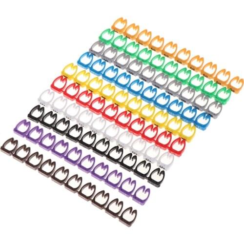 150 Pcs Cable Markers Colourful C-Type Marker Number Tag Label For 2-3mm Wire