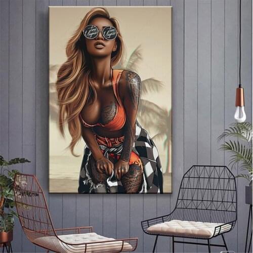 Abstract Sexy Tattoo Woman Canvas Art Posters and Prints Graffiti Pop Art Girls Canvas Paintings Street Art Pictures