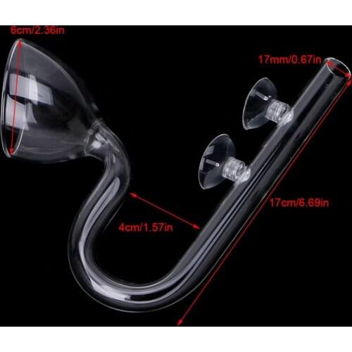 Aquarium Planted Glass Outflow Inflow Lily Pipe 13mm/17mm Tube With Suction Cup AXYC