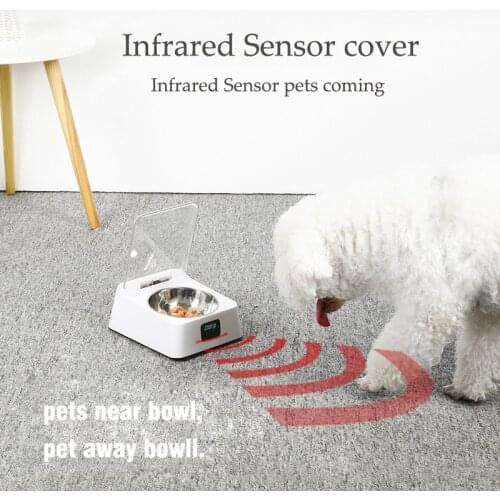 Automatic Pet Feeder Bowl Infrared Sensor Auto Open Cover Intelligent Feeder Anti-mouse Moisture-proof Dog Cat Food Dispenser