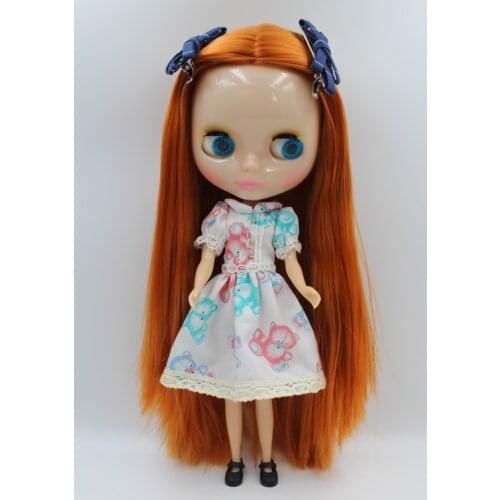 Free Shipping Transparent RBL-333T DIY Nude Blyth doll birthday gift for girl 4 colour big eyes with beautiful Hair cute toy