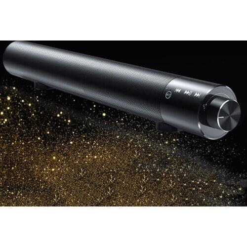 10W Wireless Bluetooth Soundbar Remote Control Portable Small Home Desktop Stereo HiFi Bass Loudspeaker Microphone AUX Subwoofer