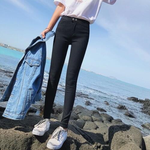 MRMT 2021 Brand Autumn and Winter Womens Trousers Black Casual Solid Color Tight-fitting Pants for Female Slim Trouser