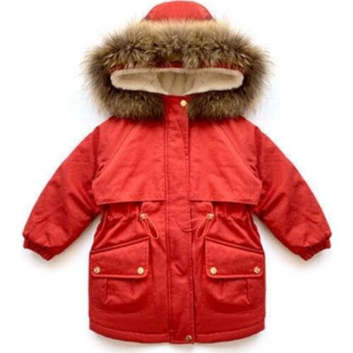 Kids Winter School Girls Children Clothing Boys Long Jacket Baby Girl Clothes Faux Fur Collar Coat Snowsuit Outerwear Coat Parka