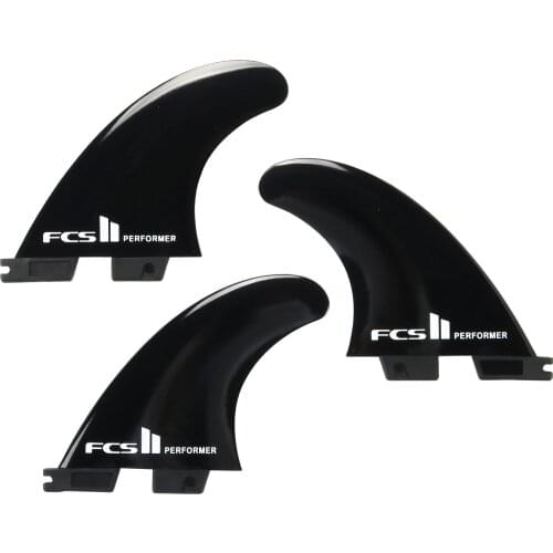 Dual tab II Medium Performer/Reactor Fiberglass Reinforced Polymer Surfboard Fins - Thruster fin(3 Fins) Blue/Black